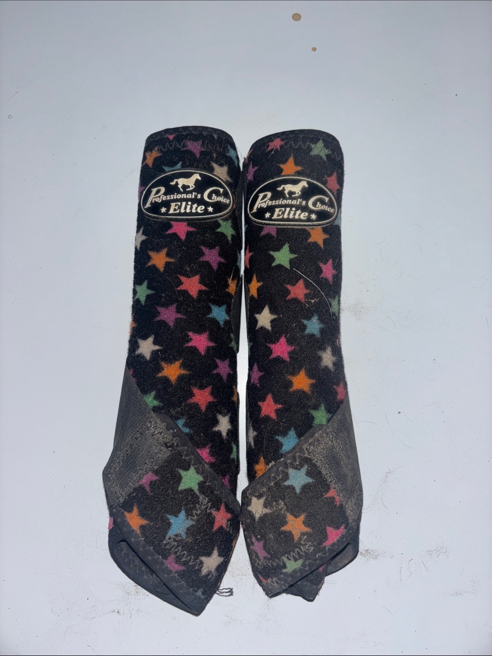 Black Multicolor Star Horse Boots (Pair)